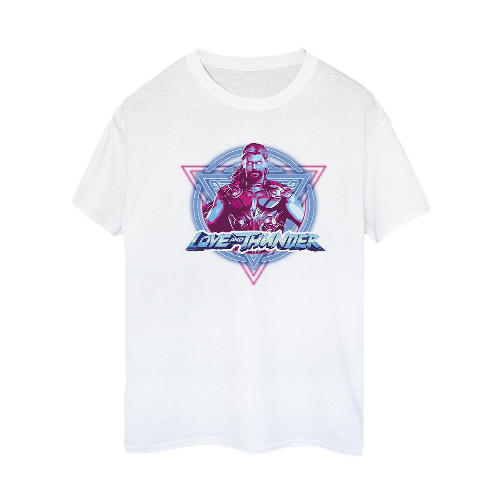 Marvel Womens/Ladies Thor Love And Thunder Neon Badge Cotton Boyfriend T-Shirt