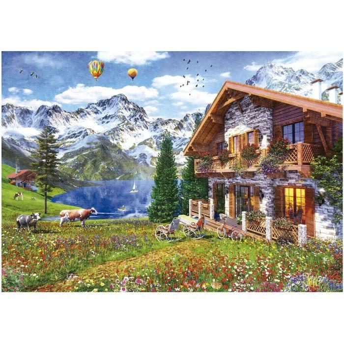 Landscape and Nature Puzzle - EDUCA - ALPINE CHALET - 4000 Pieces - Bag of Glue Included