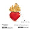 SUMMLY Trendy Wings Flame Heart Valentine's Day Pendant 18K Gold Plated Stainless Steel Romantic Charms Fashion Jewelry