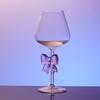 Decorazione in Vetro con Fiocco Rosa Bicchiere Calice Manico a Fiocco Occhiali Resistente al Calore Alto Borosilicato Ciotola per Dessert Gelato Regali per Feste
