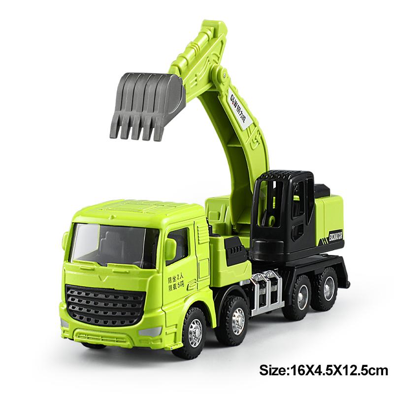 1:55 6 Styles Engineering Diecast Crane Excavator Truck Vehicle Construction Alloy+Plastic Inertial Model Toys for Children Boys