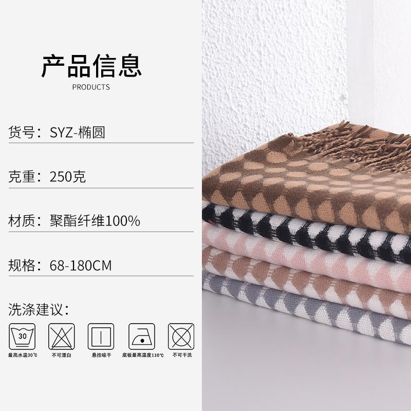 Winter 2025 New Oval Plaid Scarf Female Student Thickened Imitation Cashmere Literary Warm Cloak Scarf