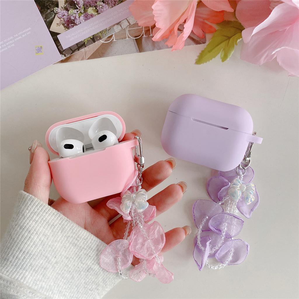 Petal bow for Apple AirPods 1 generation Bluetooth headset protective case Pro1 headphone case 1st generation soft case