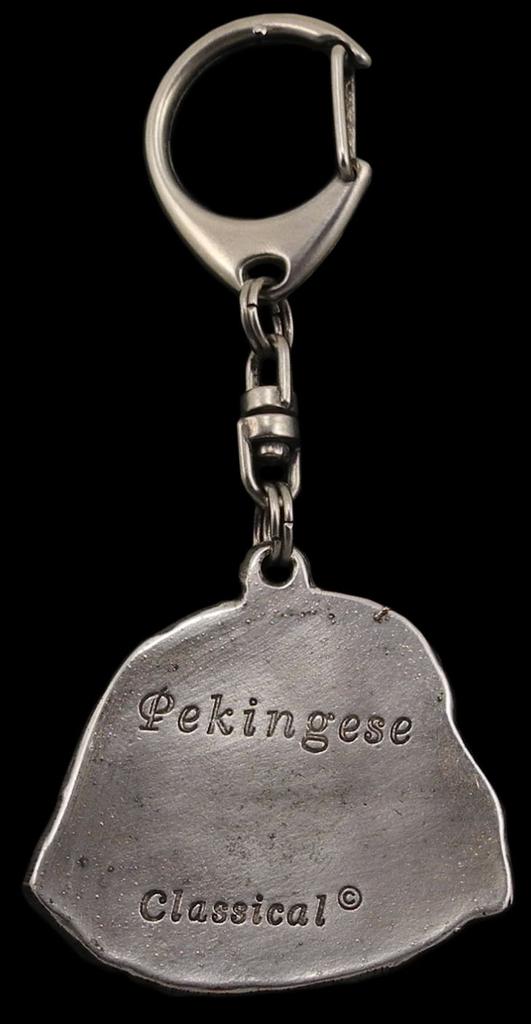 Pekingese, Pekinese, Peke - Silver-plated Key Ring with Dog, Handbag Decoration, Backpack Pendant by Art-Dog Brand