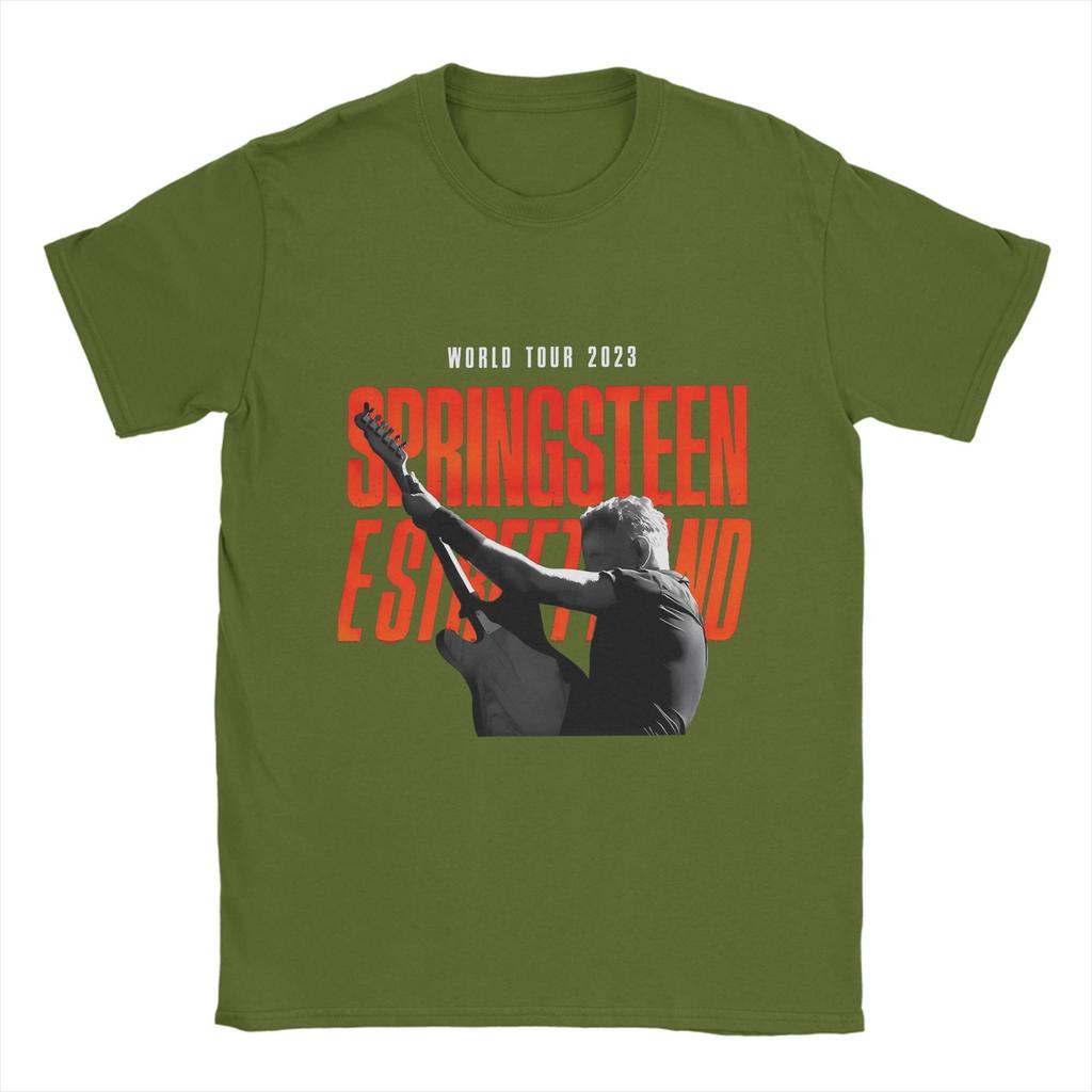 Casual Vintage Heavy Metal   T-Shirts for Men Crew Neck Pure Cotton T Shirts Bruce Springsteens Short Sleeve Tees Unique Clothes