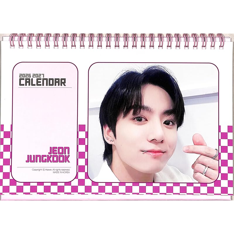 Jungkook JUNGKOOK BTS Merchandise 2026-2027 2-Year Desk Calendar + Sticker Set Korean Wave K-POP Made in Korea