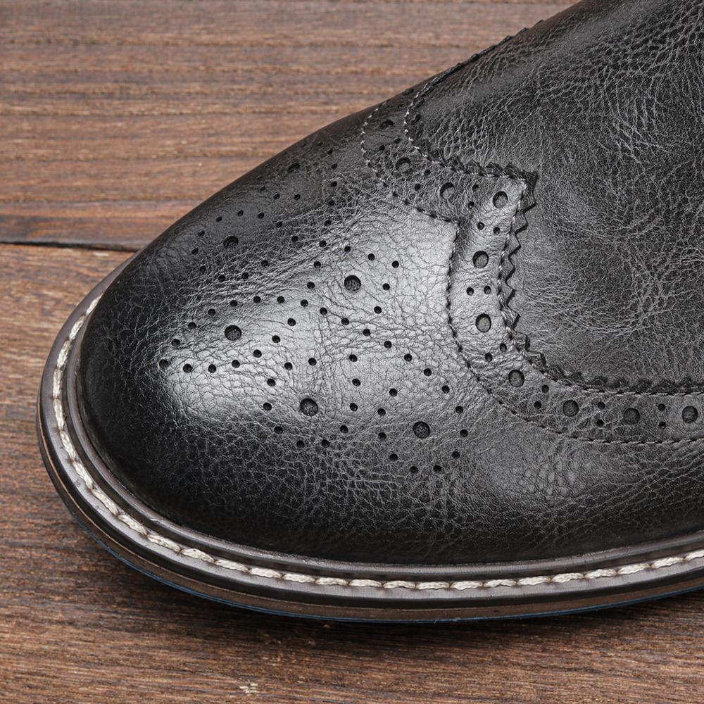 Męskie buty Chelsea Moda Retro Męskie Skórzane Buty Brogsy Botki