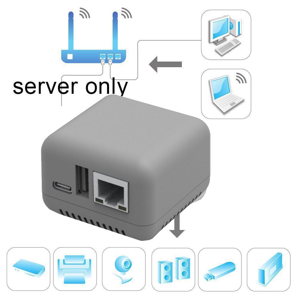 NP330 Mini Printer Server USB 2.0 Net-work Print Server Connection Easy Printing (Network/WIFI Version) Printing Accessories