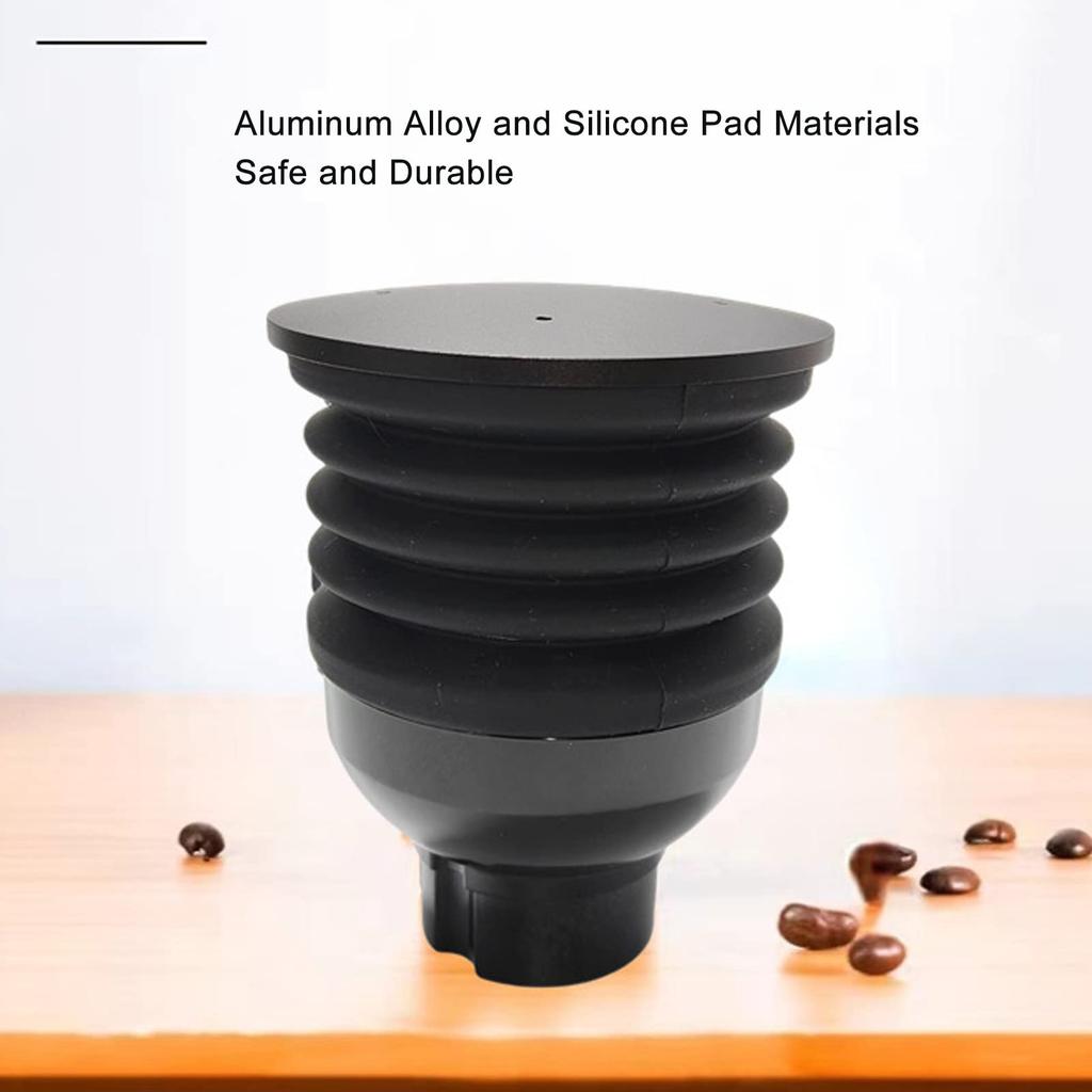 Squeezing Bean Bin, Aluminum Alloy Reusable Hand Pressure Coffee Grinder Cleaning Tool for Eureka Mignon Manuale Silenzio Specialita, Black