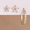 3PCS Stainless Steel Zircon Cartilage Flower Piercing Ear Stud Earring For Women Helix Tragus Engagement Birthday Jewelry Gift