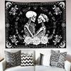 Pink Butterfly Skull Tapestry Moon Phase Mushroom Crystal Witchy Wall Hanging Dark Aesthetic Dorm Bedroom Home Decor