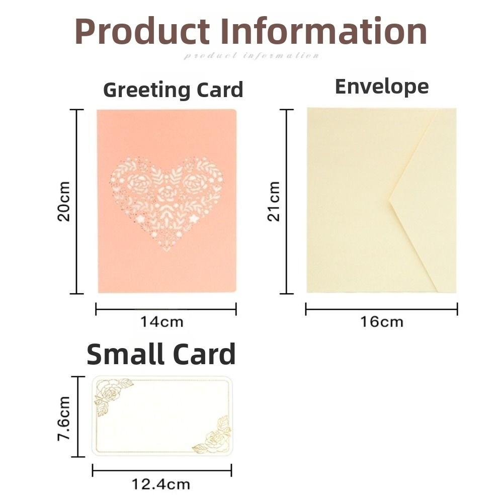New Pop Up 3D Rose Flower Card with Envelope Handmade Greeting Cards Paper Card Gifts