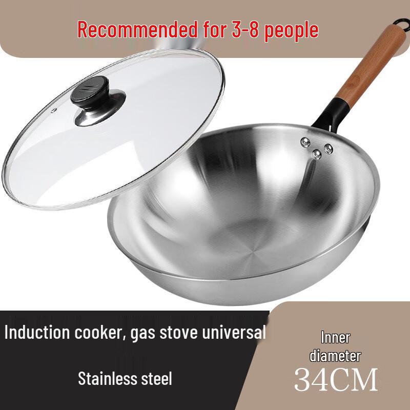 Yoshida Craftsman 34cm Stainless Steel Wok 34cm