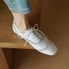 Fashion 2025 Women's New Spring Autumn Square Headed Genuine Leather Carved Lace Up Customized Large Low Heel Fashion Black Single Shoes