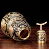 Copper Feng Shui Desktop Ornament Eight Trigrams Gourd Hanging Open Lid Hollow Living Room Decoration Fortune A