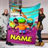 Personalized Custom Name Blanket - Stumble Guys Print Design,Blanket for Sofa,Bed,Travel,Camping - Soft and Warm, Great Gift