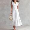 New Summer Arrival Elegant and Minimalist Asymmetrical Cotton-Linen Sleeveless Dress for Women