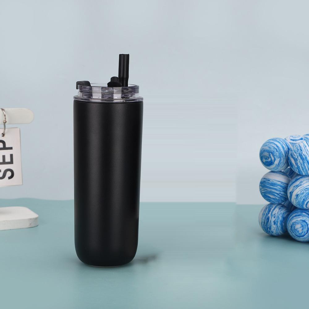 Double Layer Vacuum Insulated Cup With Handle and Straw Mug Gift Straw Cup  Car Mount