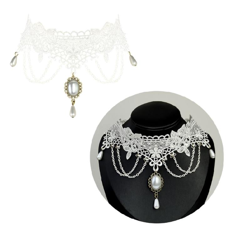 Lace Gemstones Aesthetic Necklace Fashion Simple Clavicle Chain Women Girls