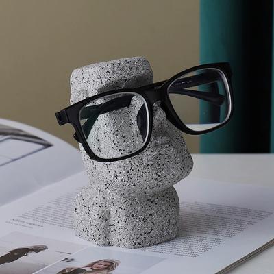 Brillenständer mit Steinfigur, kreatives Porträt, Brillenständer, Dekorationen, Display, Schreibtisch, Brillenständer, Aufbewahrung