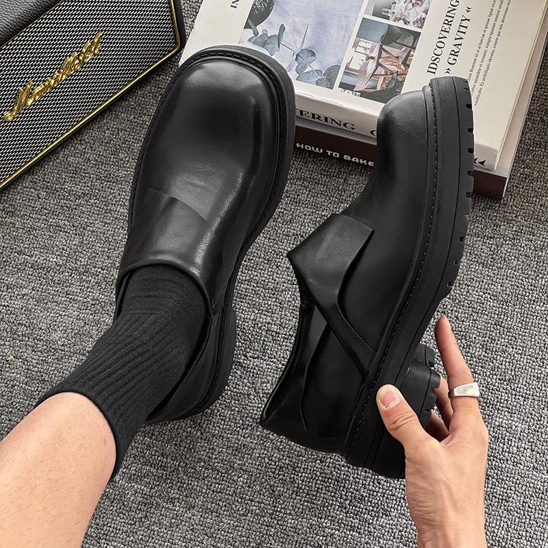 Fashion Thick Bottom Men Casual Shoe Stylish Trendy Leather Loafers Moccasins Comfortable Man Driving Wedding Flats Casual Slip on Shoes