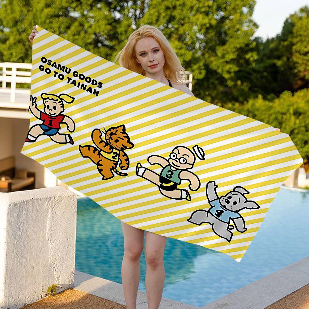 Cartoon O-osamu Good Microfiber Blanket Quick Drying Beach Towels Oversized Printing Super Absorbent Pool Towel Blanket