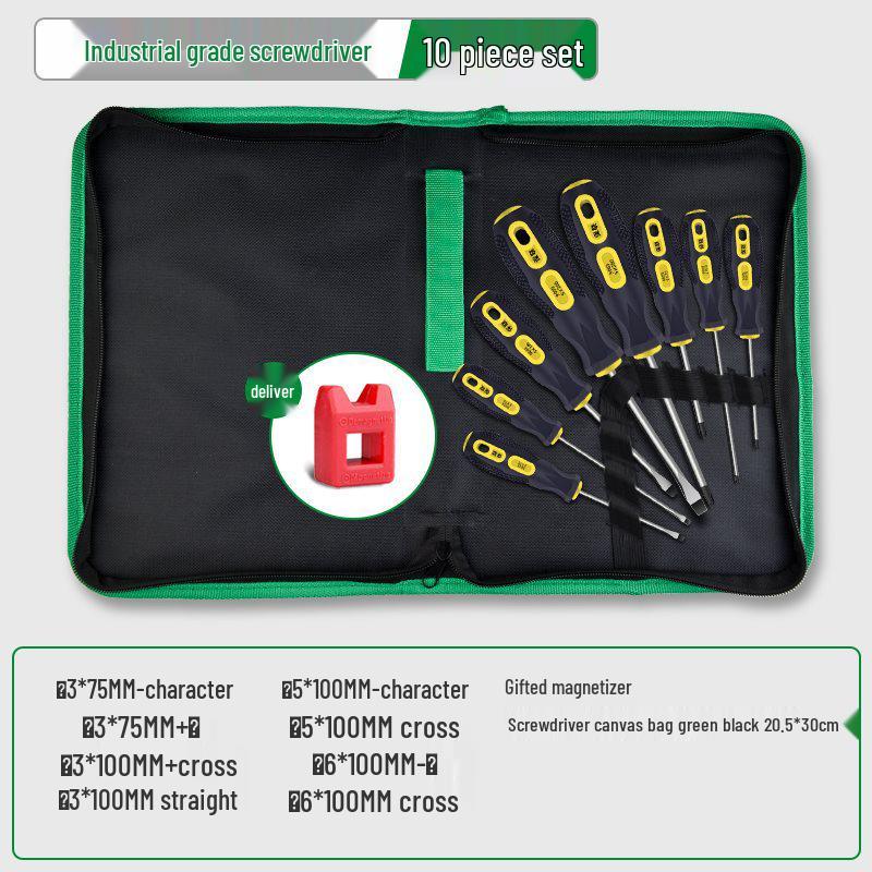 Industrial Grade Magnetic Phillips and Slotted Screwdriver Set - Super Hard, Compact Collection