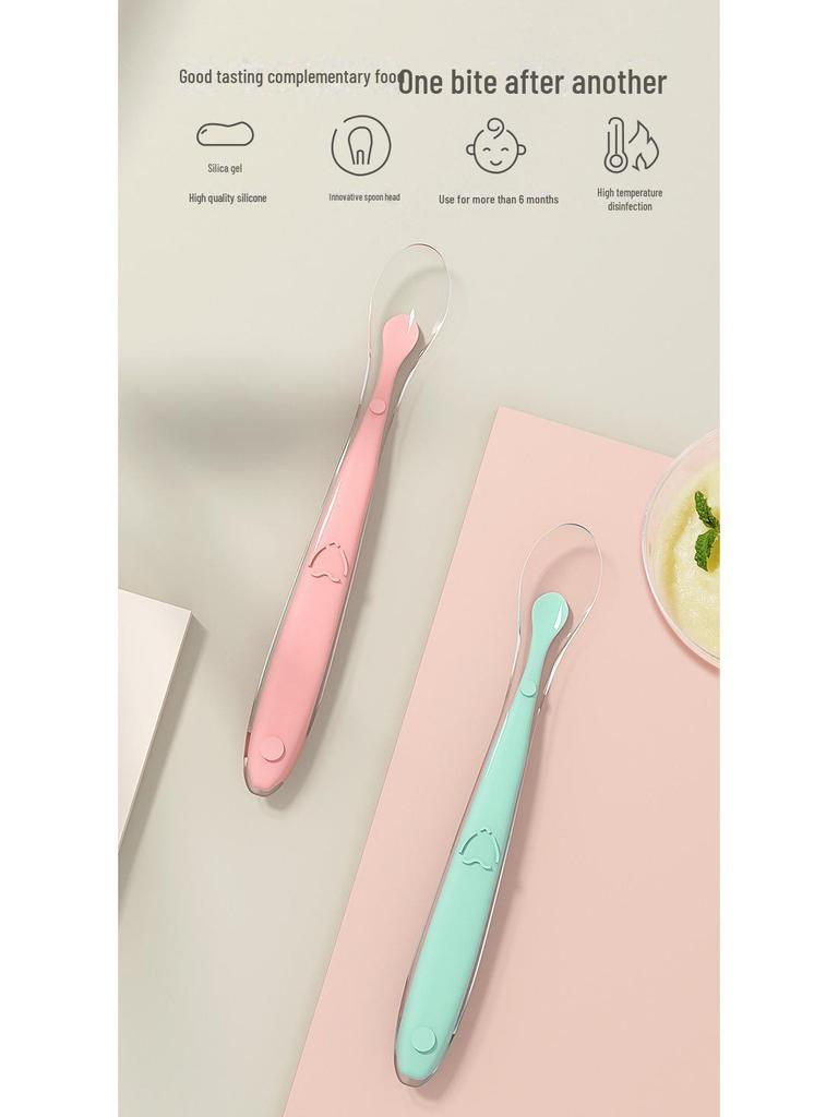Silicone Baby Feeding Spoon Set for Newborns - Soft Training Utensils for Easy Meal Supplementation