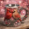 3D Sculpted Animal Resin Mug Handcrafted Stainless Steel Interior Coffee Cup Double-Walled Gift for Cup Animal Lovers