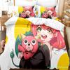 SPY×FAMILY Bedding Set Anime Anya Forger Quilt Cover Single Double Size With Pillowcase Boys Girls Bedspread