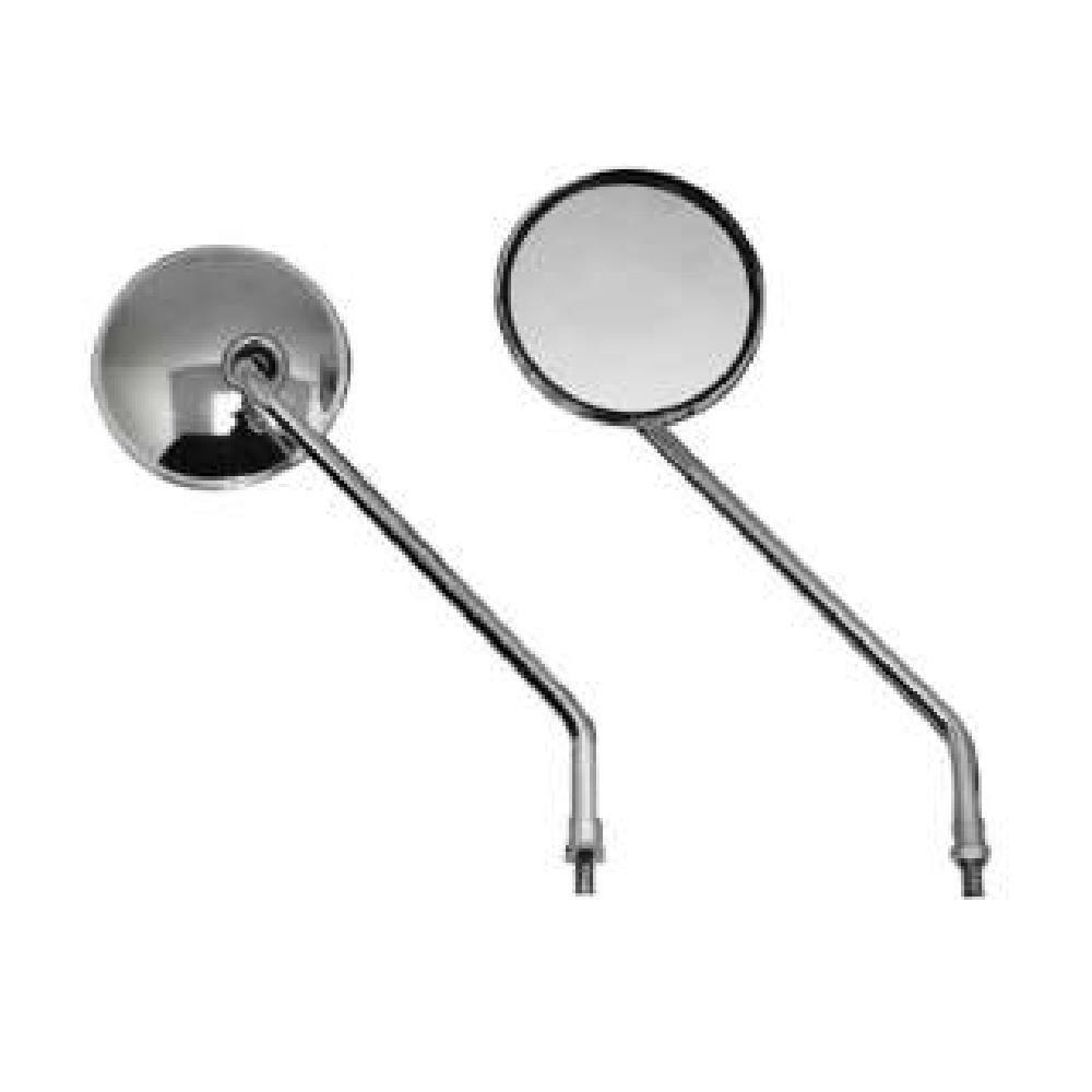 NBS Bike Parts Center Motorcycle Chrome Yamaha Vino Reverse 6003 Mirrors, Plated, Left/Right Set, 8mm, Thread,