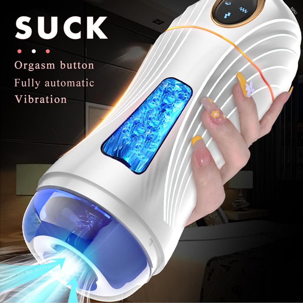 Male Masturbator Toys Automatic Sucking Masturbation Cup For Men Deep Throat Oral Vagina Suction Blowjob Vibrating Sex Toys
