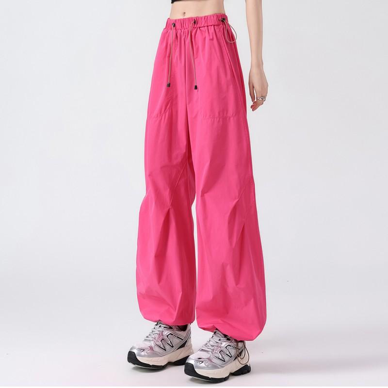 Damen High-Waist Weite Hosen Lockerer Sitz Atmungsaktiv Lässige Hosen Gerader Schnitt Bequem Arbeitskleidungsstil