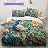 Flower Peacock  Pattern Bedding Quilt Set Quilt Cover Pillowcase Home Decoration  Gift (1 * duvet cover + 2 * pillowcase, without core)
