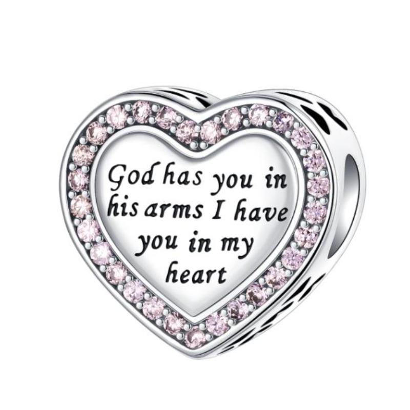 New Heart-Shaped Charms Copper Flower Forever Love Beads Fit Original Bracelets Necklace For Women Diy Jewelry Gift