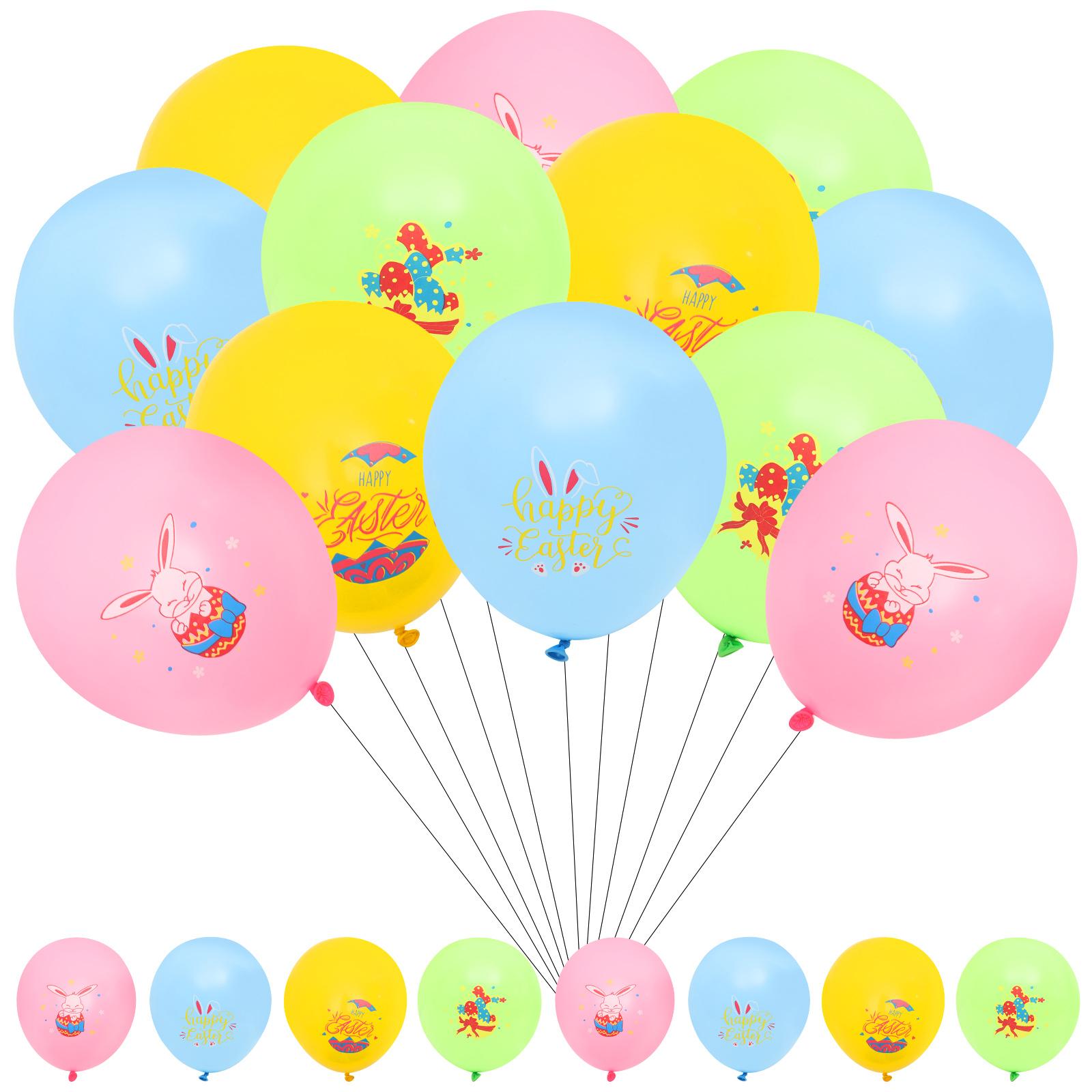 24pcs Easter Egg Rabbit Latex Balloons Happy Easter Balloon Party Decor Preschool Animated Film Tableware Balloon Backdrop 12X6CM