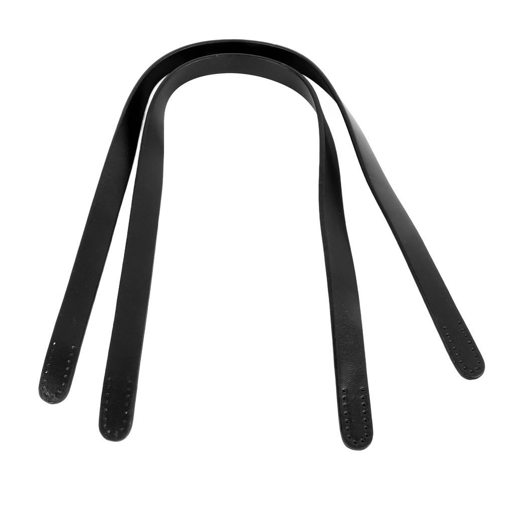 2 st Läderhandtag för Väska 25,6 tum Långa 0,7 tum Breda Syntetiskt Läder Enfärgad Handväskrem för Reparation Ersättning Svart