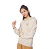 Li-Ning Chang Le Wei Yang Print Pattern Plus Velvet Loose Hoodie Long Sleeve Sweatshirt Women Tops White AWDSB56-4