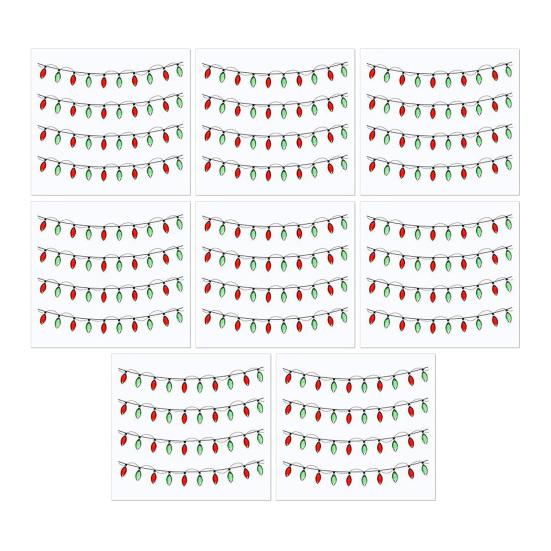 Christmas Lights Stickers for Crafts 3D Gem Border Dimensional Sticker Christmas Light