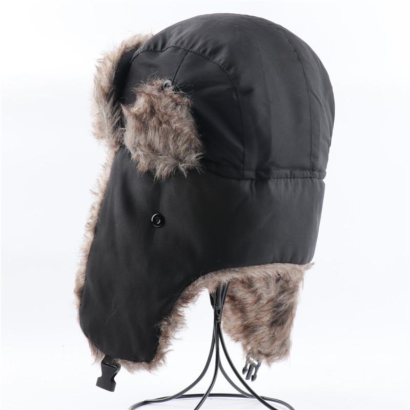Winter Cap Trapper Hat Badge Russia Ushanka Fur Bomber Hats Earflap Men Ski Caps Winter Cap Trapper Hat Badge Russia Ushanka Fur Bomber Hats Earflap Men Ski Caps