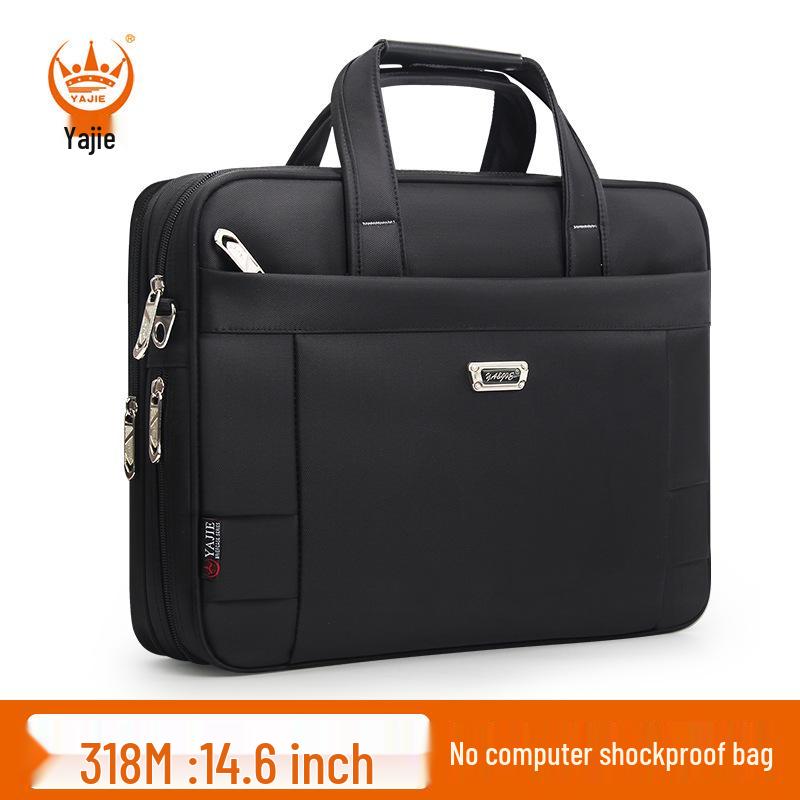 Men s Waterproof 15.6-Inch Laptop Briefcase - Oxford Cloth Handheld Shoulder Crossbody Document Bag 14-inch чёрный