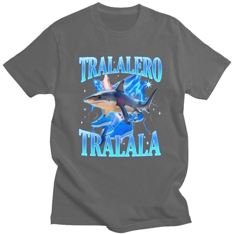 Tralalero Tralala Hai Meme T-Shirt Unisex Kurzarm T-Shirts Sommer Lässig Grafik-T-Shirt Baumwolle Locker Übergröße Kleidung