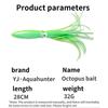 28cm32g Luminous Octopus Fishing Lure Lifelike Squid Skirt Fishing Bait Fishing Gear For Saltwater Freshwater