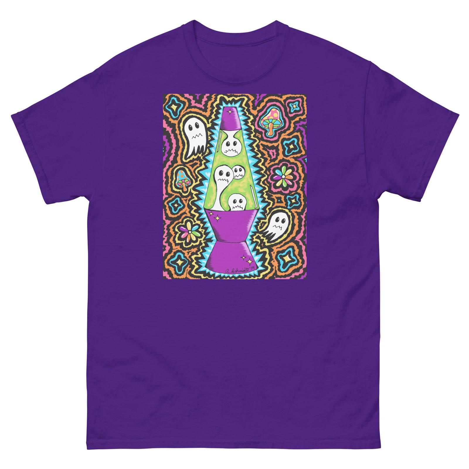Groovy Ghosts Lava Lamp Rainbow Psychedelic Original Art Unisex classic tee S разноцветный