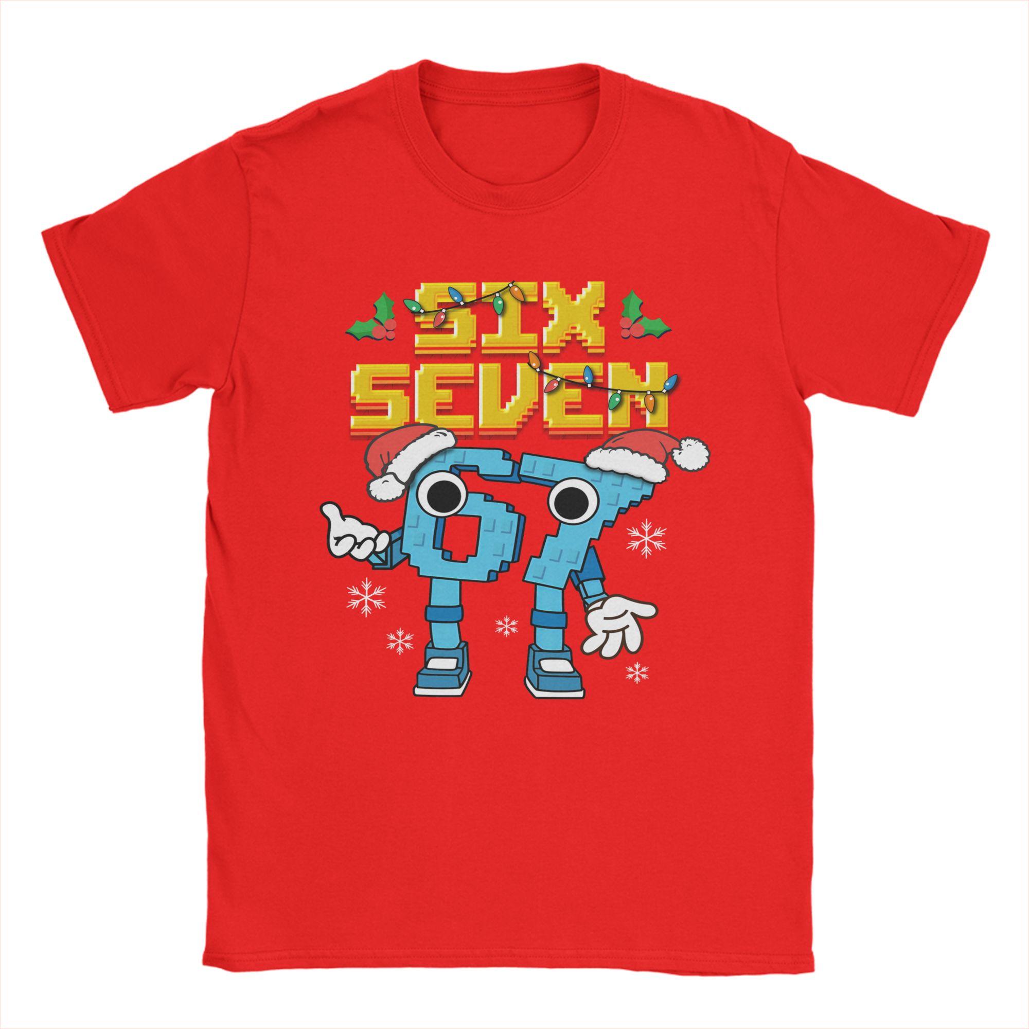 Funny Funny Kids Meme 67 Six Seven Italian Brainrot Christmas TShirts Unisex  O Neck Pure Cotton T Shirt  Short Sleeve Tees Clothes S