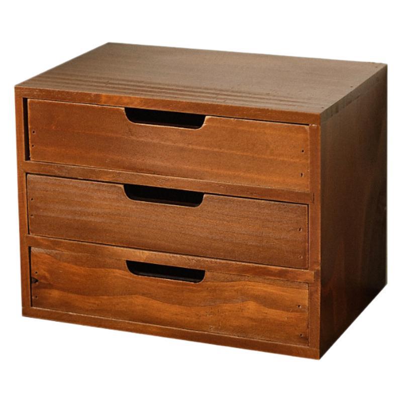 Three-Layer Wooden Storage Cabinet for Cosmetics & Sundries