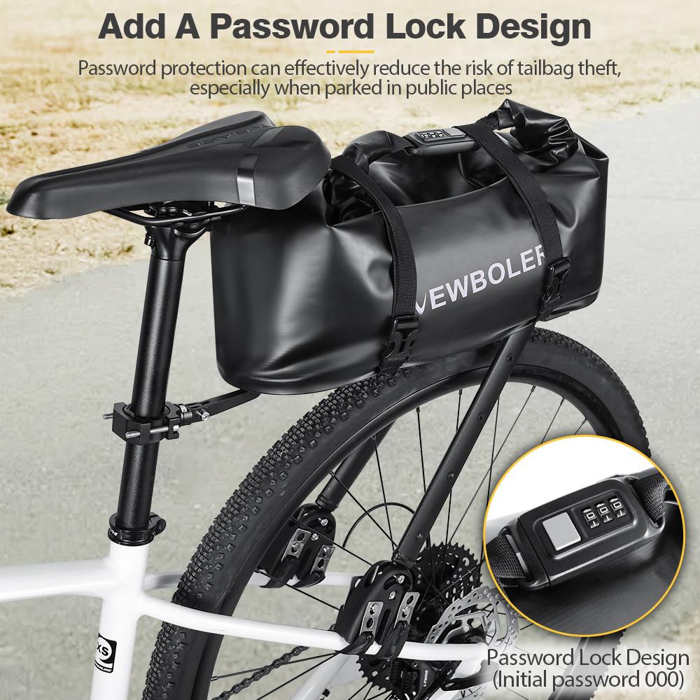 NEWBOLER Aeropack Lega di Alluminio Portapacchi per Bicicletta Serratura a Combinazione Borsa da Bici Bikepacking Per Bici MTB e Gravel Portapacchi Scaffale