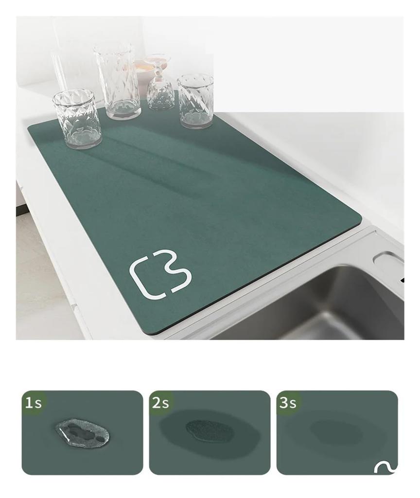 Kitchen Dish Drying Mat Quick-Drying Coffee Drainage Mat Tableware Drainage Mat Tableware Placemat Carpet Home Decor
