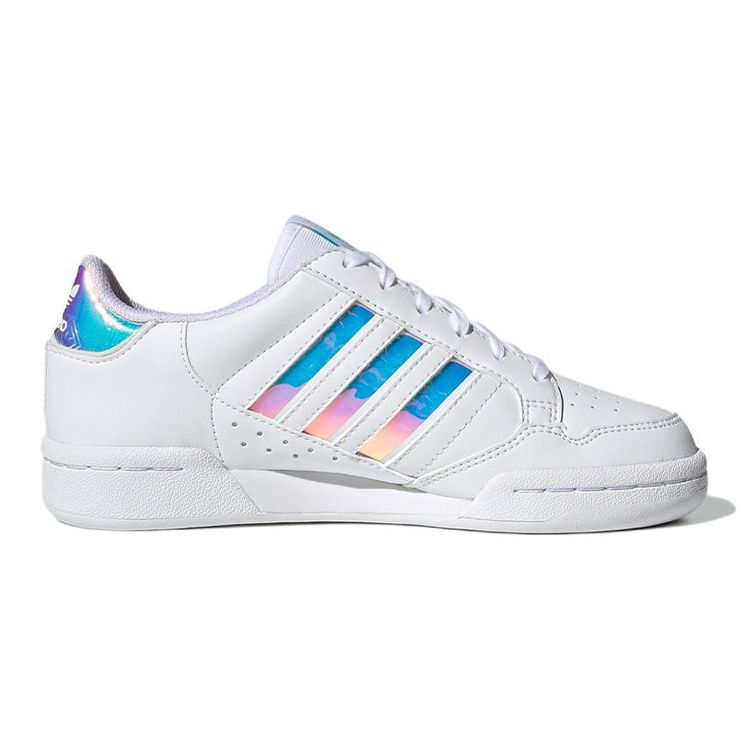 Adidas Originals Continental 80 Stripes Bequeme Lässige Strapazierfähige Low-Top Kinder-Sneaker Weiß Laser Silber Kinder-Sneaker GZ3255