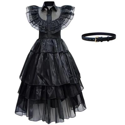 Addams Family Halloween Gothic Black Dress Cosplay Costume